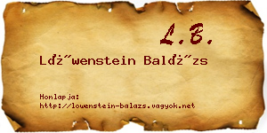 Löwenstein Balázs névjegykártya